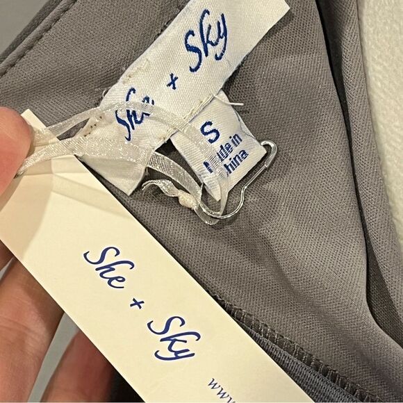 Elegant Gray Halter Maxi Dress with sequins details - Picture 10 of 14